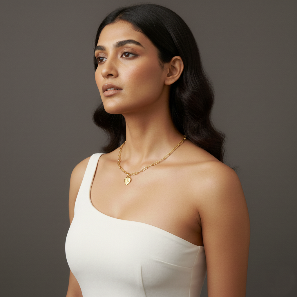 Gold Heart Initial Necklace | Italian Gold Plated SACH JEWELS