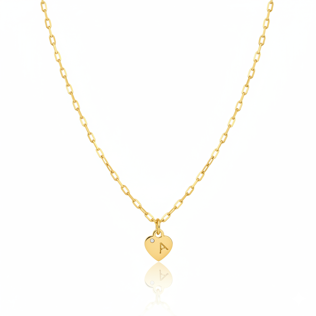 Gold Heart Initial Necklace | Italian Gold Plated SACH JEWELS