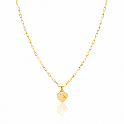 Gold Heart Initial Necklace | Italian Gold Plated SACH JEWELS