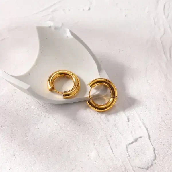 Gorgeous Golden Hoop Earrings | Italian Gold Plated SACH JEWELS