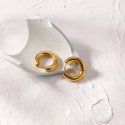 Gorgeous Golden Hoop Earrings | Italian Gold Plated SACH JEWELS