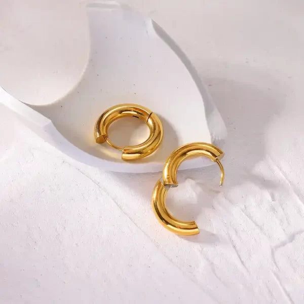 Gorgeous Golden Hoop Earrings | Italian Gold Plated SACH JEWELS