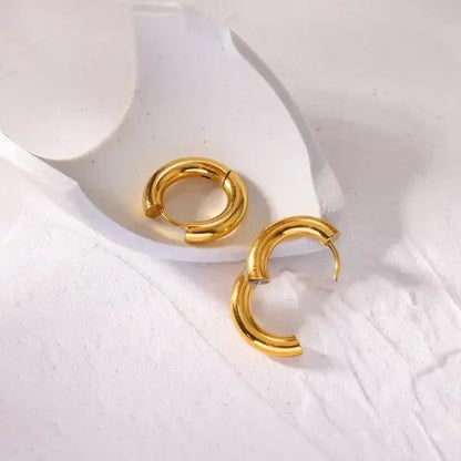 Gorgeous Golden Hoop Earrings | Italian Gold Plated SACH JEWELS