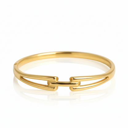 Gold Double Link Cuff | Italian Gold Plated SACH JEWELS