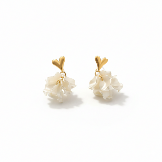 Golden Bloom Drop Earrings | Italian Gold Plated SACH JEWELS