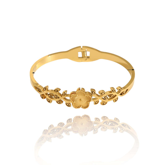 Royal Bloom Floral Cuffs | Italian Gold Plated SACH JEWELS