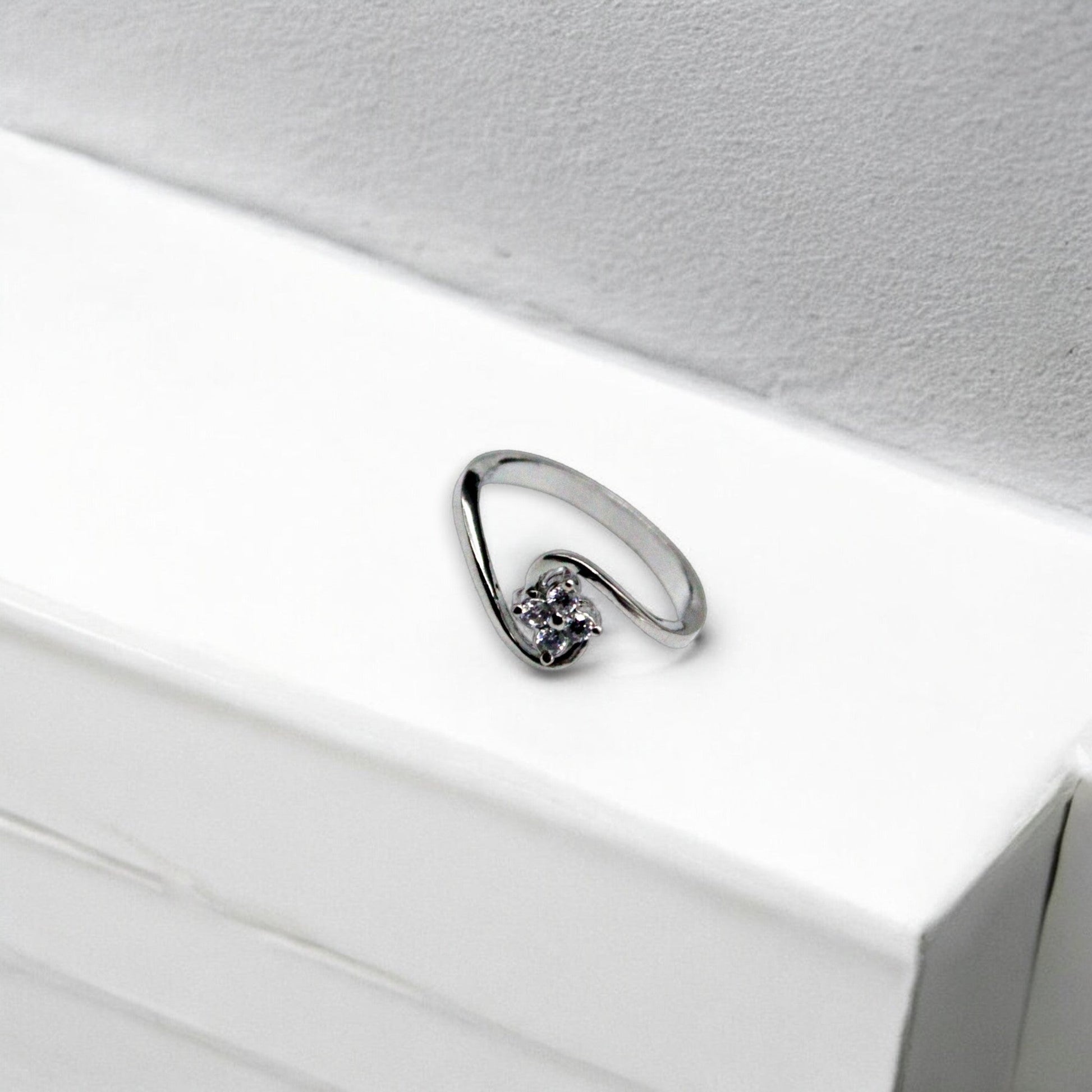 Twisted Flower Studded Rings | 925 Sterling Silver - SACH JEWELS
