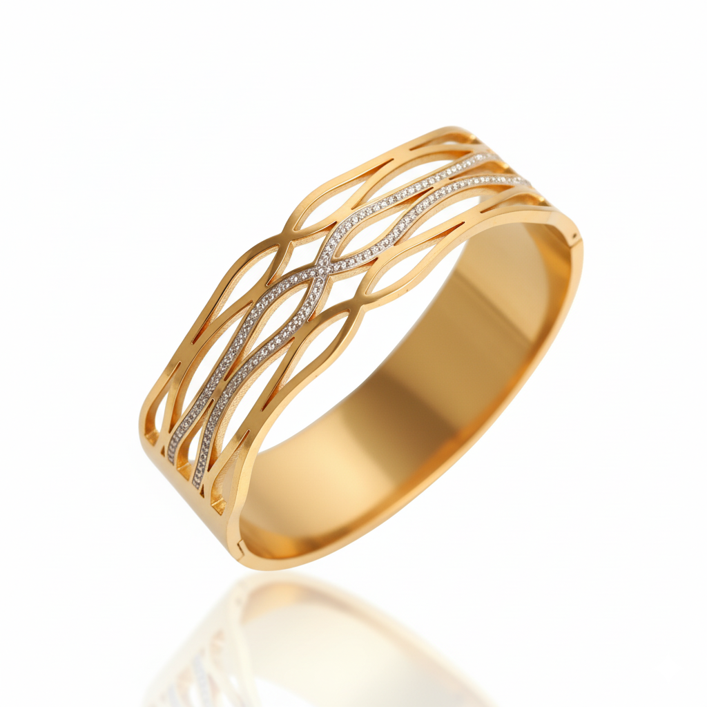 Celeste Wave Premium Cuff | Italian Gold Plated SACH JEWELS