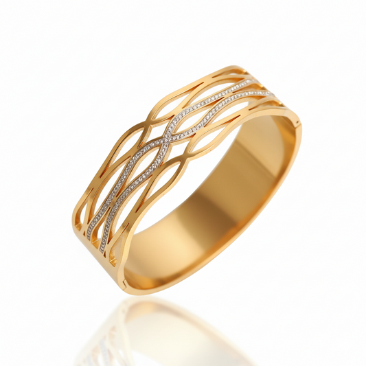 Celeste Wave Premium Cuff | Italian Gold Plated SACH JEWELS