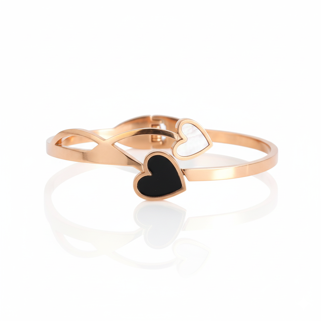 Intertwined Hearts Premium Cuff | Italian Rose Gold Plated SACH JEWELS