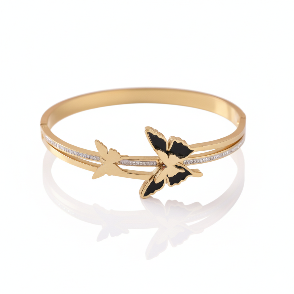 Butterfly Duo Anti-Tarnish Gold Cuff | Italian Gold Plated SACH JEWELS