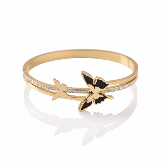 Butterfly Duo Anti-Tarnish Gold Cuff | Italian Gold Plated SACH JEWELS