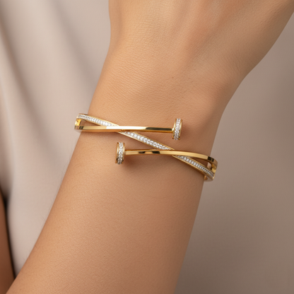 Infinity Cross Premium Cuff | Italian Gold Plated SACH JEWELS