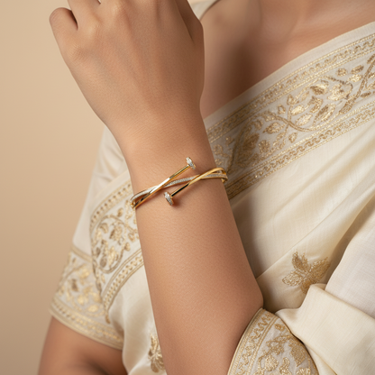 Infinity Cross Premium Cuff | Italian Gold Plated SACH JEWELS