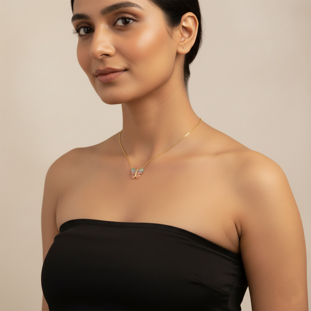 Aurora Butterfly Pendant Necklace | Italian Gold Plated SACH JEWELS