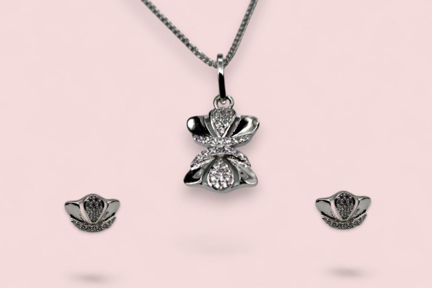 Premium Infinity Diamond Studded Pendant Set | 925 Sterling Silver