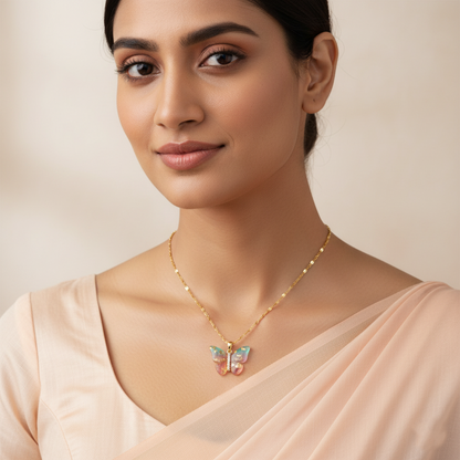 Aurora Butterfly Pendant Necklace | Italian Gold Plated SACH JEWELS