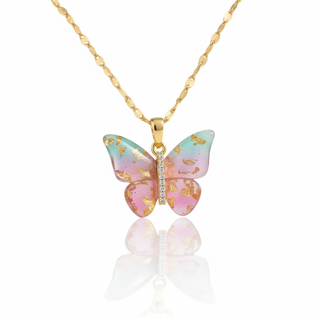 Aurora Butterfly Pendant Necklace | Italian Gold Plated SACH JEWELS