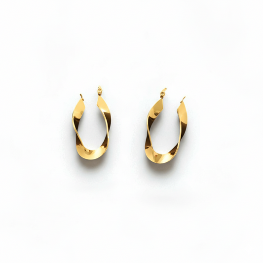 Twist Luxe Hoops Earrings | Italian Gold Plated SACH JEWELS