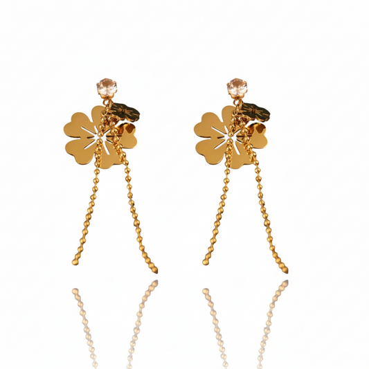 Golden Swag Drop Earrings | Italian Gold Plated SACH JEWELS