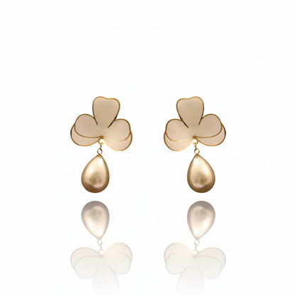 Dainty Flower Pearl Earrings | Italian Gold Plated SACH JEWELS