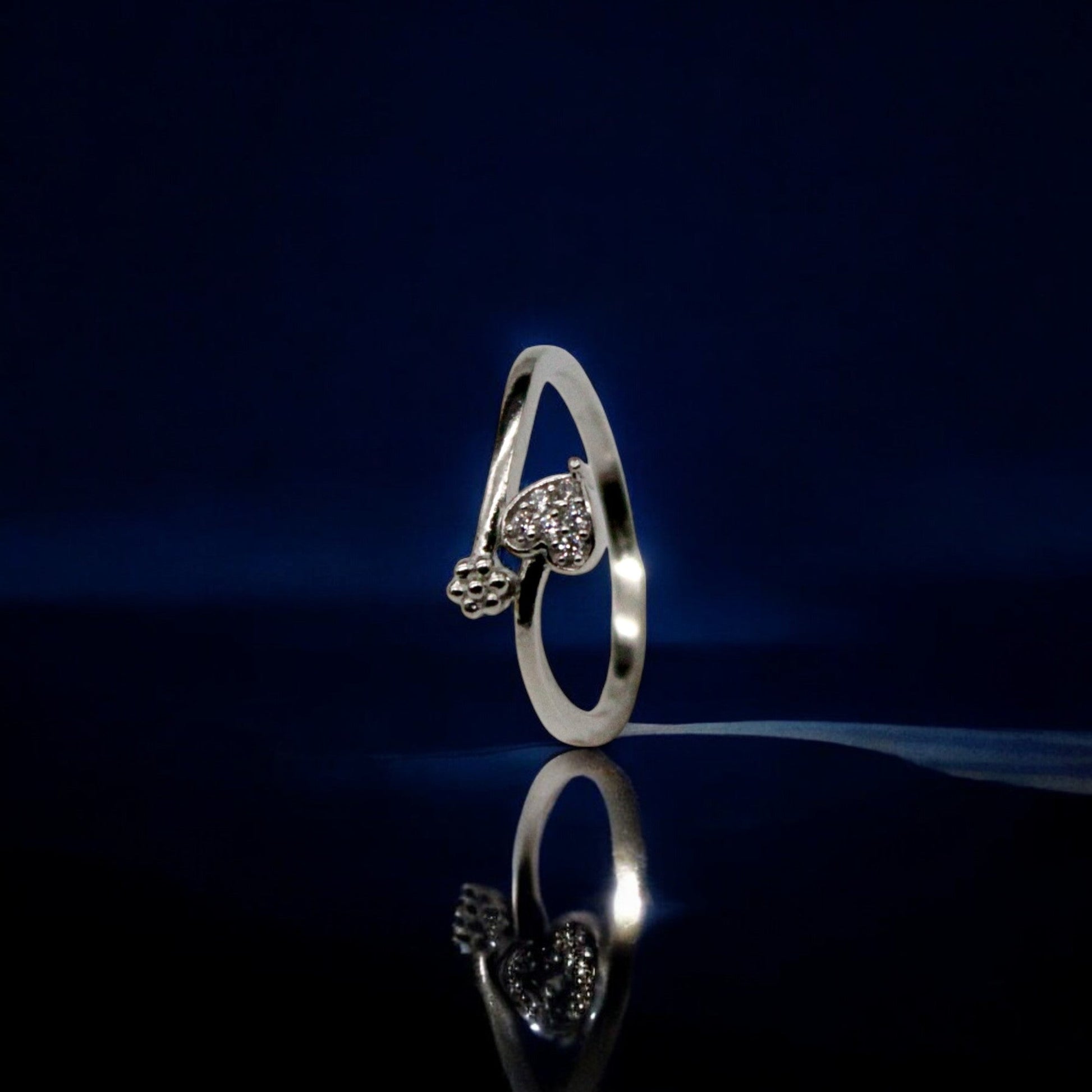 Heart And Stone Studded Ring | 925 Sterling Silver - SACH JEWELS