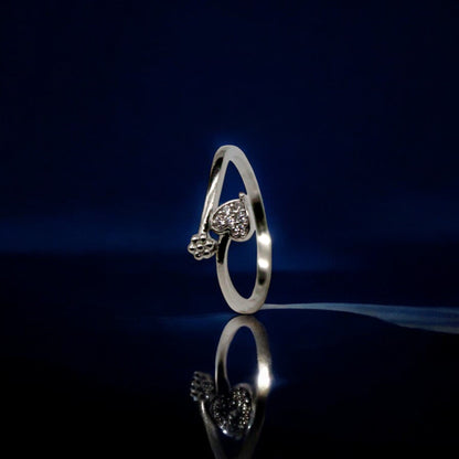 Heart And Stone Studded Ring | 925 Sterling Silver - SACH JEWELS