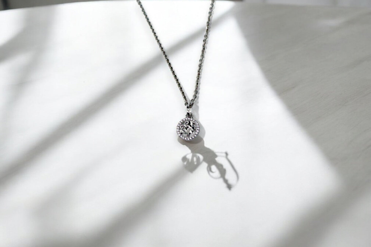 Butterfly Circle Diamond Studded Pendant Set | 925 Sterling Silver SACH JEWELS