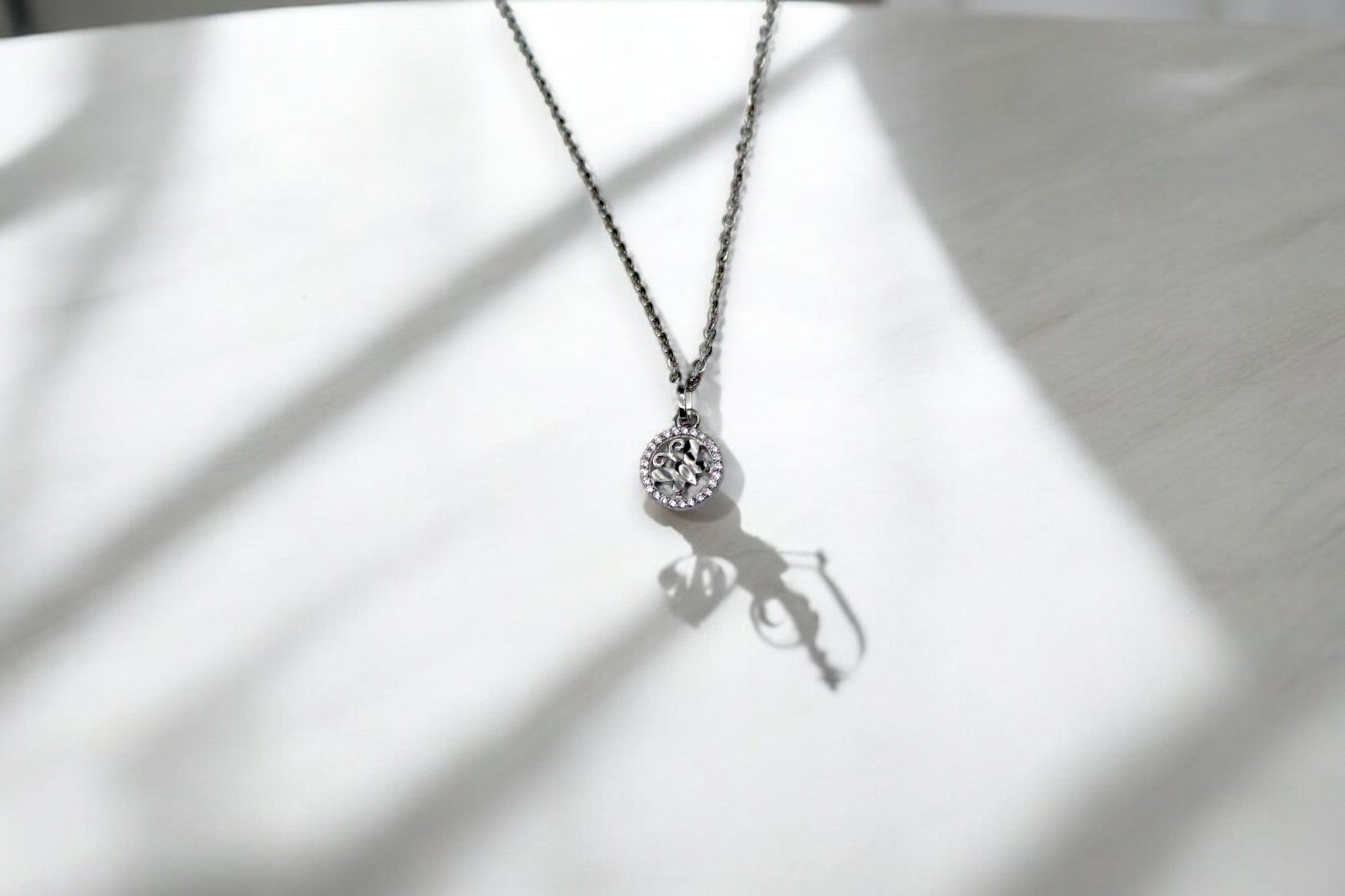Butterfly Circle Diamond Studded Pendant Set | 925 Sterling Silver SACH JEWELS