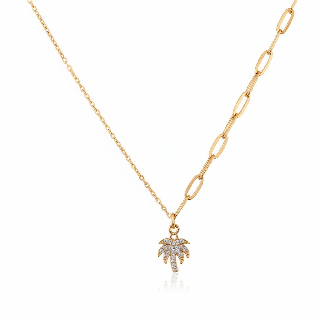 Tropical Luxe Palm Necklace | Italian Gold Plated SACH JEWELS