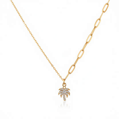 Tropical Luxe Palm Necklace | Italian Gold Plated SACH JEWELS