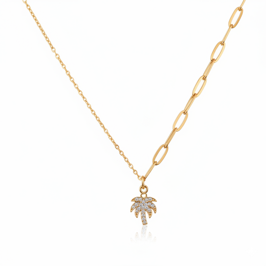 Tropical Luxe Palm Necklace | Italian Gold Plated SACH JEWELS