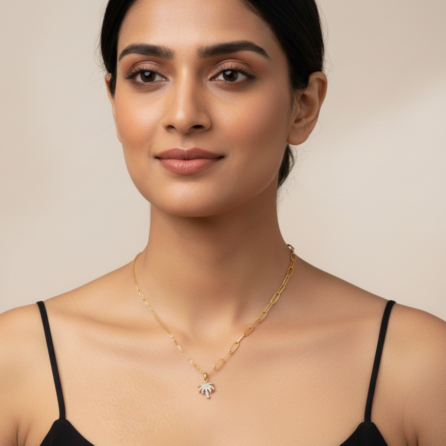 Tropical Luxe Palm Necklace | Italian Gold Plated SACH JEWELS