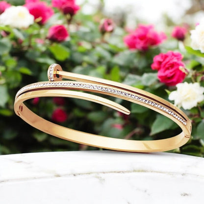 Women Sleek Diamond Bracelet | Italian Gold Plated - SACH JEWELS