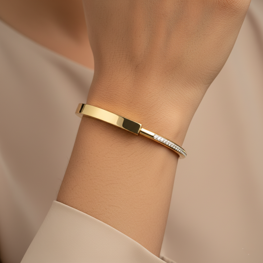 Aurora Luxe Diamond Cuff | Italian Gold Plated SACH JEWELS