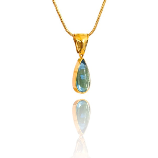 Emerald Wave Drop Pendant Necklace | Italian Gold Plated SACH JEWELS