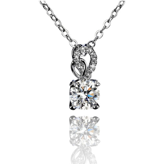 Timeless Diamond Pendant Necklace | Italian Silver Plated SACH JEWELS