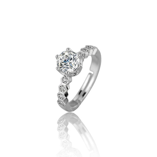 Women Dignified Diamond String Ring | Italian Silver Plated SACH JEWELS