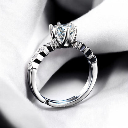 Women Dignified Diamond String Ring | Italian Silver Plated - SACH JEWELS