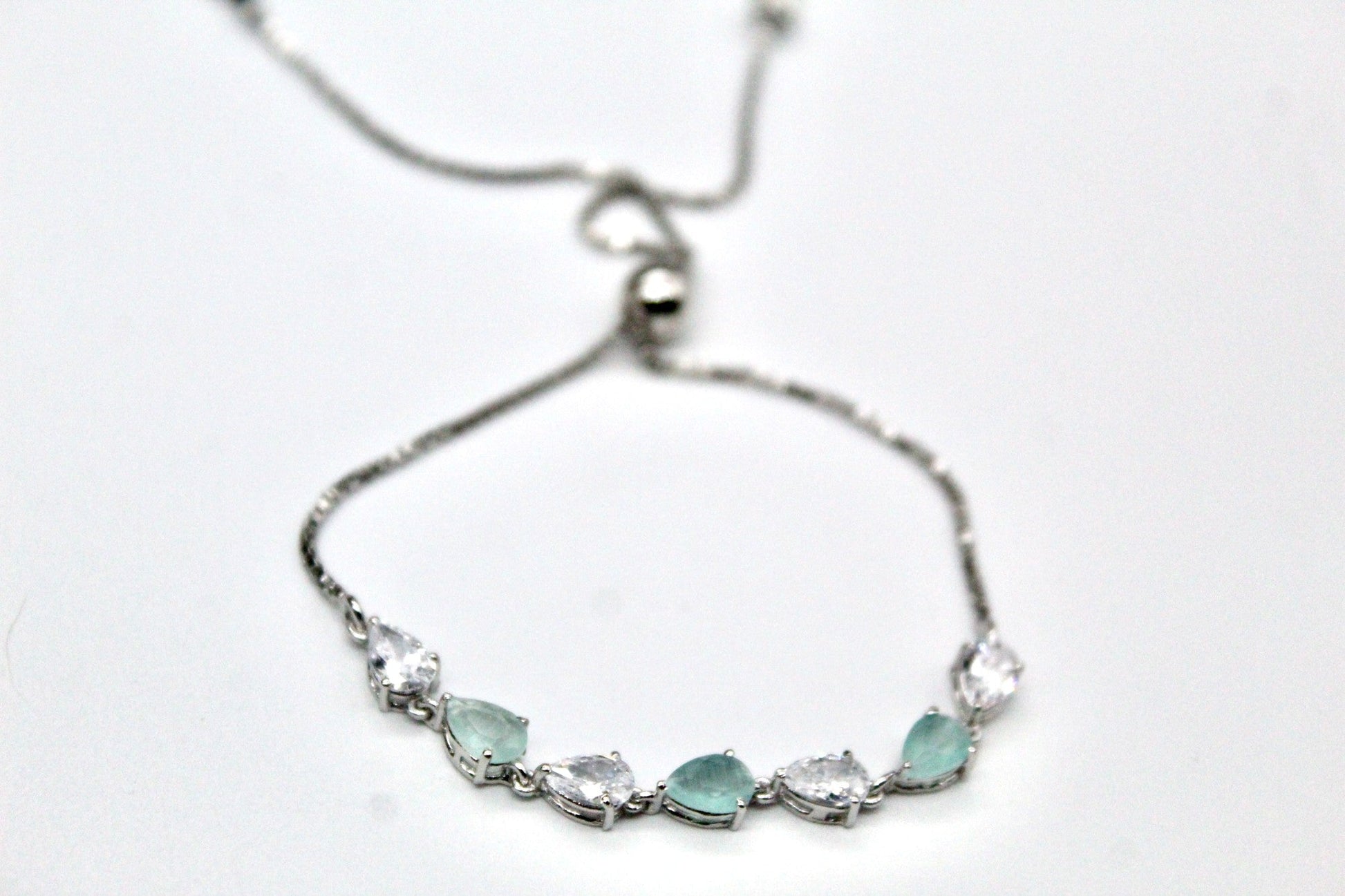 Premium Viridian Green Stone Studded Diamond Bracelets | 925 Sterling Silver - SACH JEWELS
