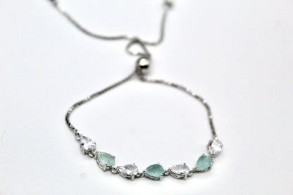 Premium Viridian Green Stone Studded Diamond Bracelets | 925 Sterling Silver - SACH JEWELS