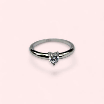 Diamond Heart Stud Ring | 925 Sterling Silver - SACH JEWELS
