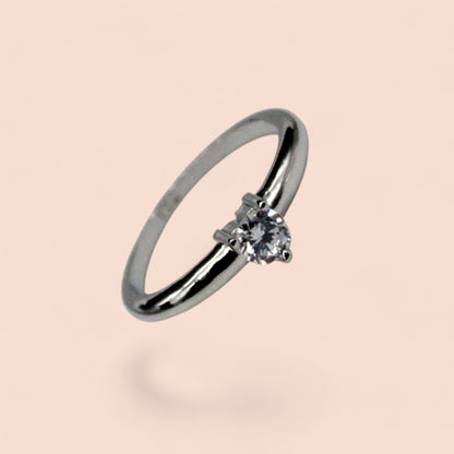 Diamond Heart Stud Ring | 925 Sterling Silver - SACH JEWELS