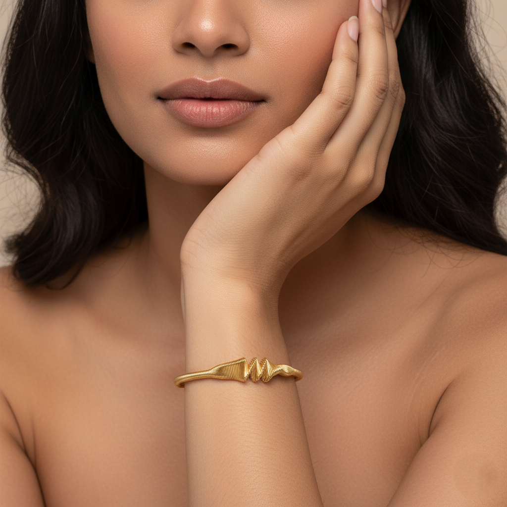 Golden Infinity Wave Premium Cuff | Italian Gold Plated SACH JEWELS