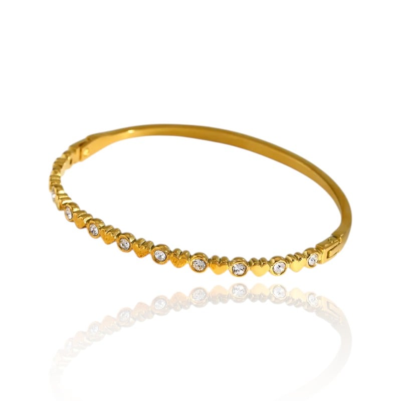 Golden Heart Cuffs | Italian Gold Plated SACH JEWELS