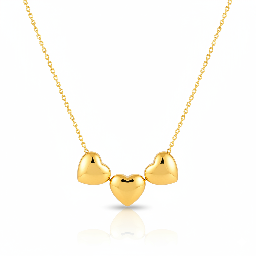 Dainty Golden Heart Rail Pendant Necklace | Italian Gold Plated SACH JEWELS