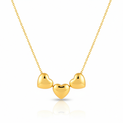Dainty Golden Heart Rail Pendant Necklace | Italian Gold Plated SACH JEWELS
