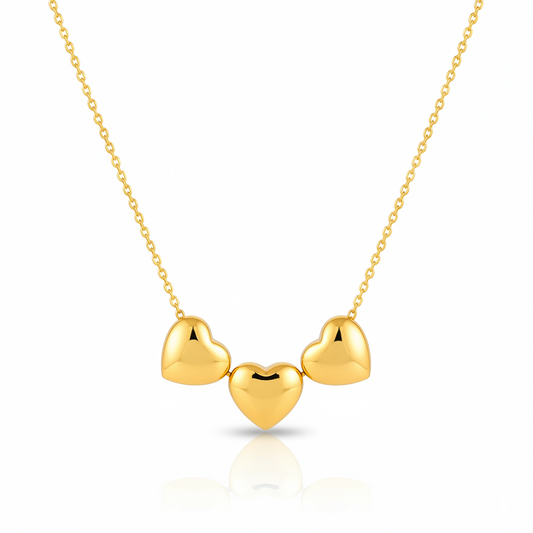 Dainty Golden Heart Rail Pendant Necklace | Italian Gold Plated SACH JEWELS