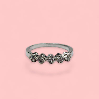 Diamond Studded Rail Ring | 925 Sterling Silver - SACH JEWELS