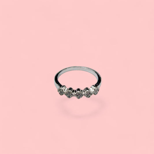 Diamond Studded Rail Ring | 925 Sterling Silver - SACH JEWELS
